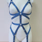 Shakti II - blue woman fullbody harness lingerie