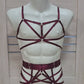 Kitana & Morgana men - burgundy full body harness lingerie set