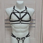 Chaos men - black chest harness and open panties set