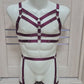 Zisa men - burgundy harness lingerie set festival wear
