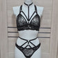 Buffy & Nyx - black lace lingerie set with bondage details