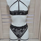 Laksmi - cupless bra and open crotch panties lace lingerie set