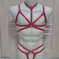 Persephone II men - red harness lingerie set with panties