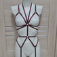 Mira - burgundy full body harness lingerie