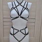 Saga II - black crotchless lingerie set harness