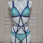 Akasha & Hecate - lace lingerie set with fullbody harness with leg garter belt