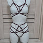 Kitana - dark wine alternative lingerie harness set women