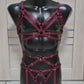 Fulla II men - burgundy harness lingerie set kinky outfit