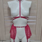Mawi - red harness lingerie with skirt leg garter belt